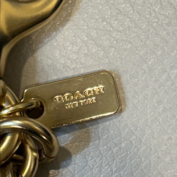 Coach Feather Metallic & Leather Keychain - Picture 2 of 6